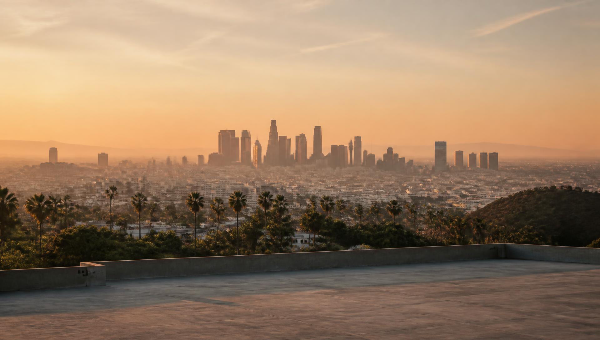 Los Angeles skyline at golden hour